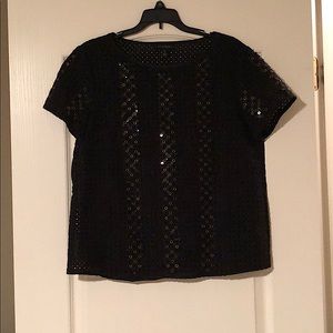 Banana Republic Black Sequined Blouse